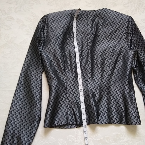 3 items JS Collections taffeta checks maxi skirt long sleeves jacket corset top - Picture 8 of 14